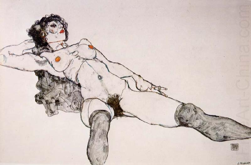 Egon Schiele Recumbent Female Nude with Legs Apart china oil painting image